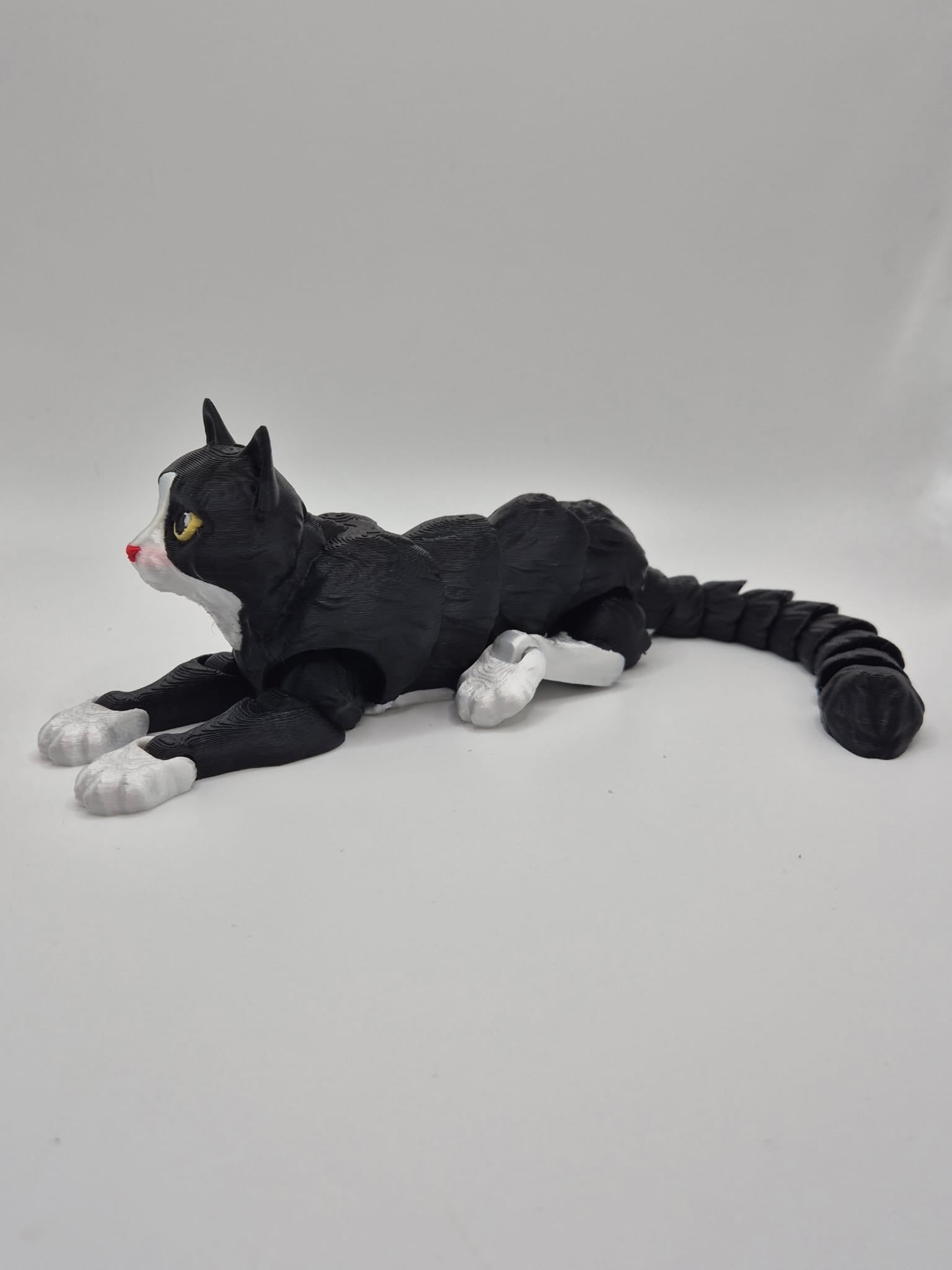 Pisică Decorativă Negru-Alb