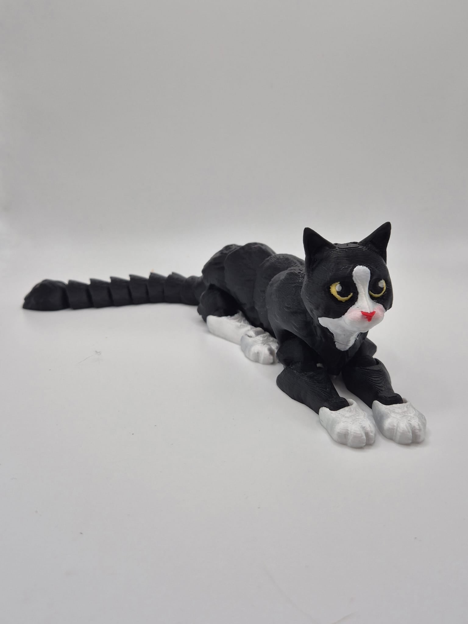 Pisică Decorativă Negru-Alb