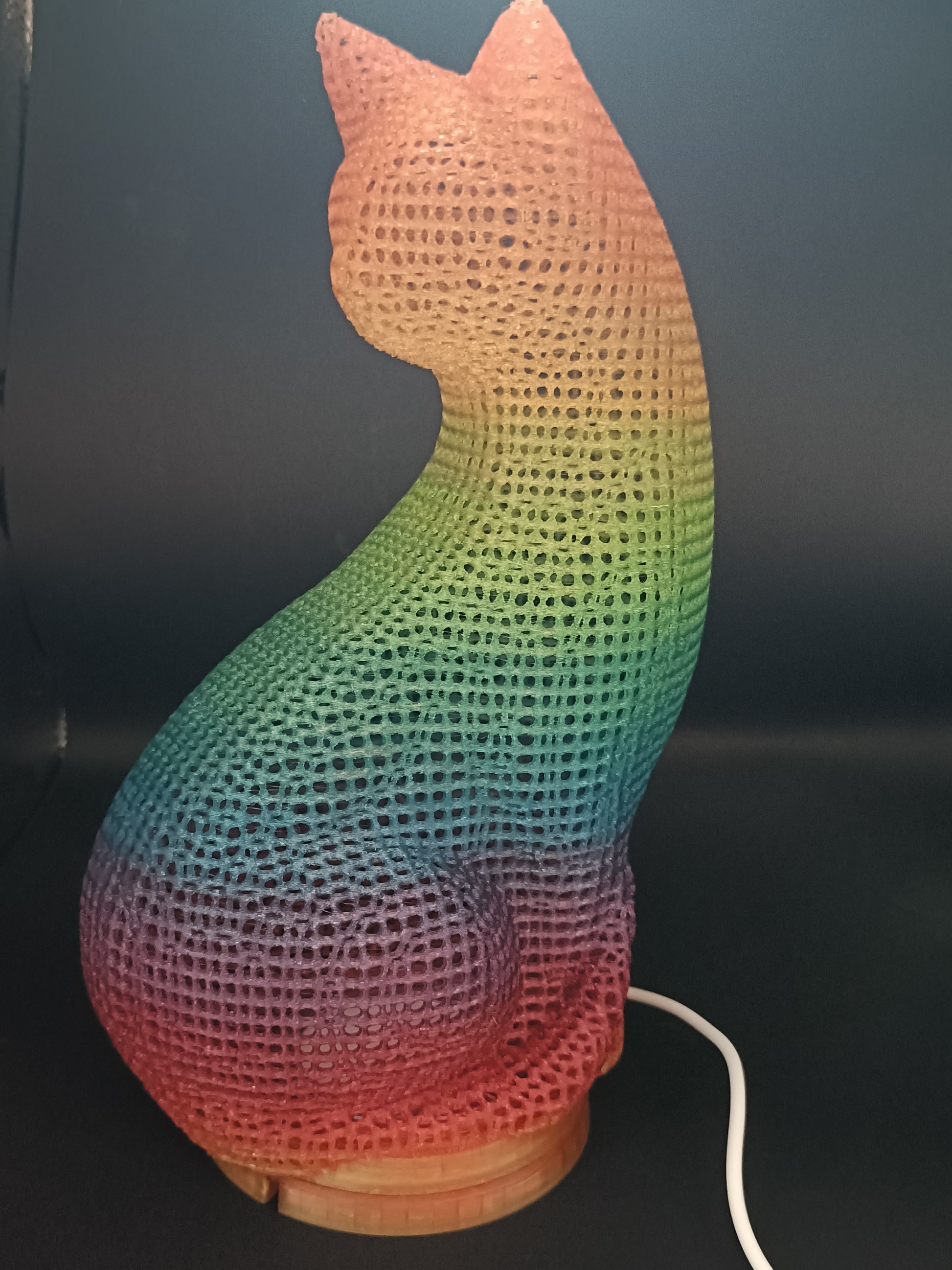Lampa decorativa 3D -Pisica Rainbow